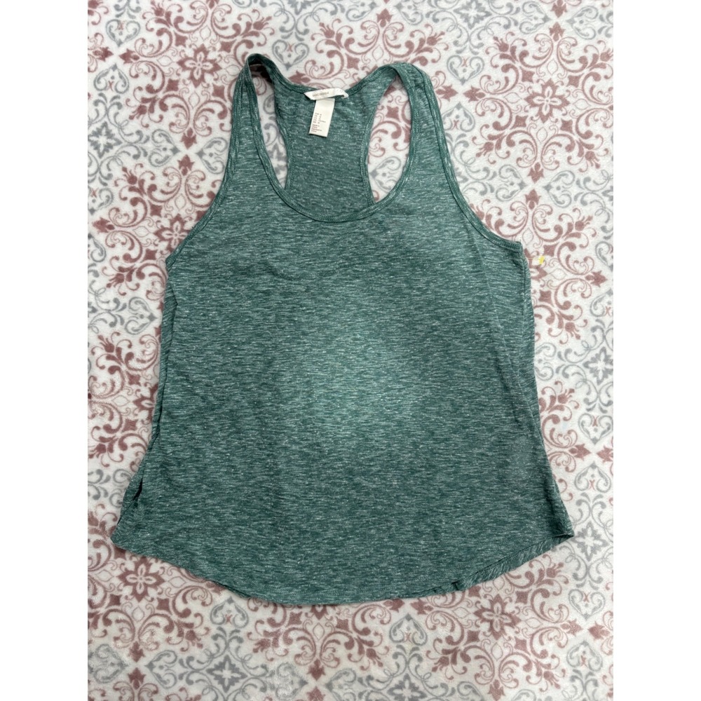 HM Basic Racerback Tank Top Womens Medium Green Heathered Space Dye Sleeveless